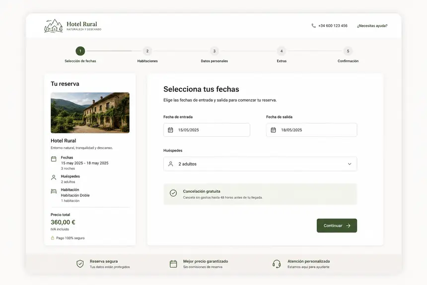 Proceso sencillo para más reservas